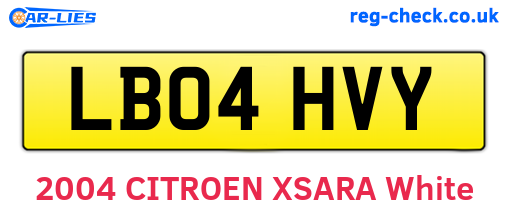 LB04HVY are the vehicle registration plates.