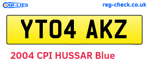 YT04AKZ are the vehicle registration plates.