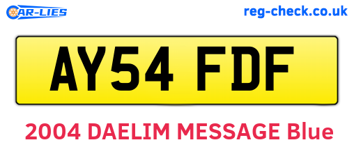 AY54FDF are the vehicle registration plates.