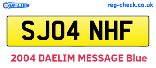 SJ04NHF are the vehicle registration plates.