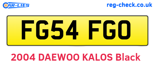 FG54FGO are the vehicle registration plates.