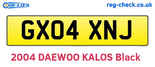 GX04XNJ are the vehicle registration plates.