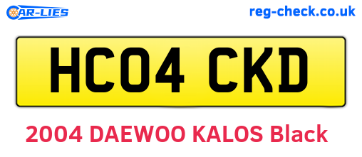 HC04CKD are the vehicle registration plates.