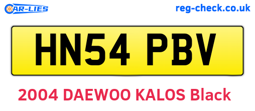 HN54PBV are the vehicle registration plates.
