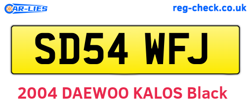 SD54WFJ are the vehicle registration plates.