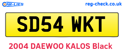 SD54WKT are the vehicle registration plates.
