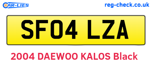 SF04LZA are the vehicle registration plates.