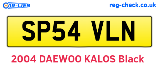 SP54VLN are the vehicle registration plates.