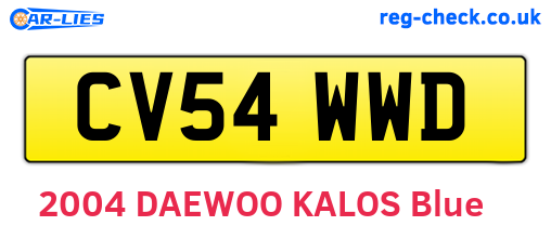 CV54WWD are the vehicle registration plates.