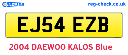 EJ54EZB are the vehicle registration plates.