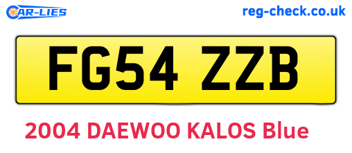FG54ZZB are the vehicle registration plates.