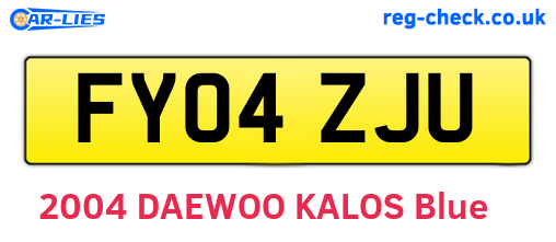 FY04ZJU are the vehicle registration plates.