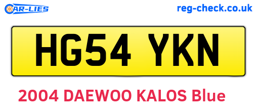 HG54YKN are the vehicle registration plates.