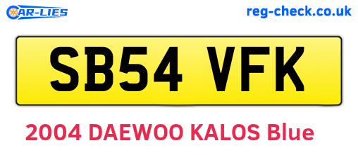 SB54VFK are the vehicle registration plates.