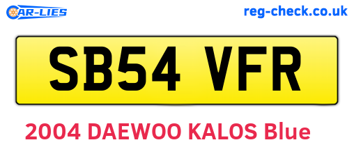SB54VFR are the vehicle registration plates.