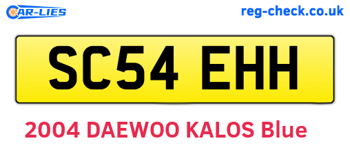 SC54EHH are the vehicle registration plates.