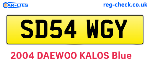 SD54WGY are the vehicle registration plates.