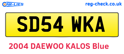 SD54WKA are the vehicle registration plates.