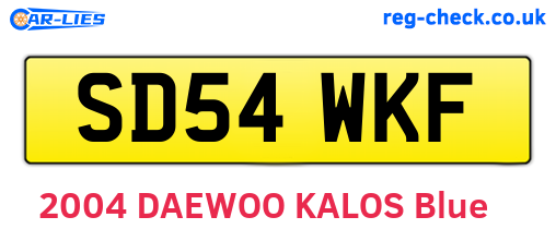 SD54WKF are the vehicle registration plates.