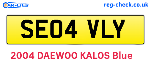 SE04VLY are the vehicle registration plates.