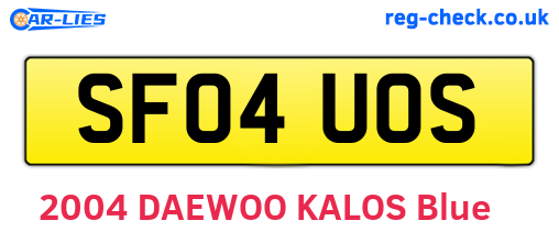 SF04UOS are the vehicle registration plates.
