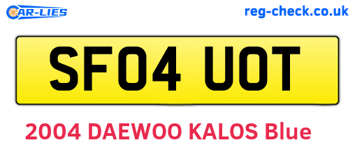 SF04UOT are the vehicle registration plates.