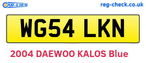 WG54LKN are the vehicle registration plates.