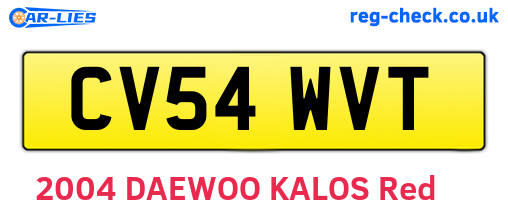 CV54WVT are the vehicle registration plates.