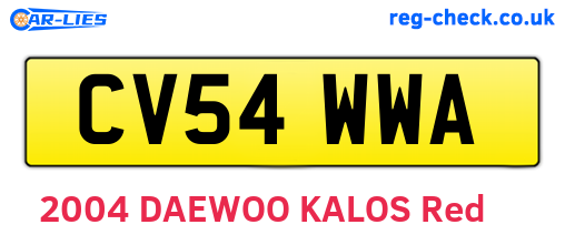 CV54WWA are the vehicle registration plates.