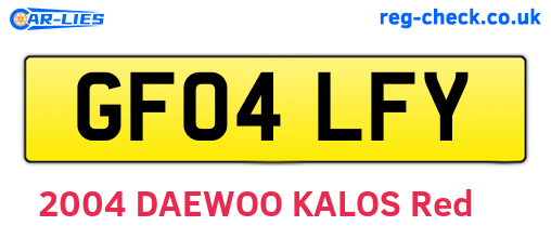GF04LFY are the vehicle registration plates.