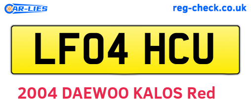 LF04HCU are the vehicle registration plates.