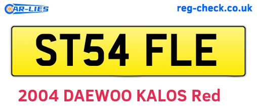 ST54FLE are the vehicle registration plates.