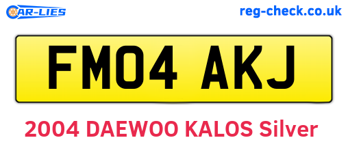 FM04AKJ are the vehicle registration plates.