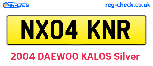 NX04KNR are the vehicle registration plates.