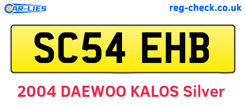 SC54EHB are the vehicle registration plates.