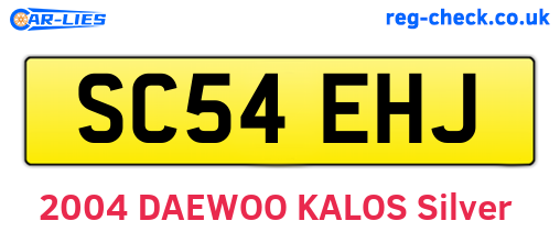 SC54EHJ are the vehicle registration plates.
