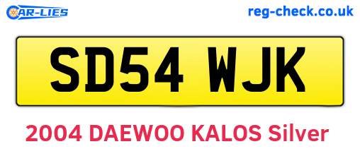 SD54WJK are the vehicle registration plates.