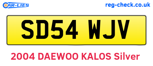 SD54WJV are the vehicle registration plates.