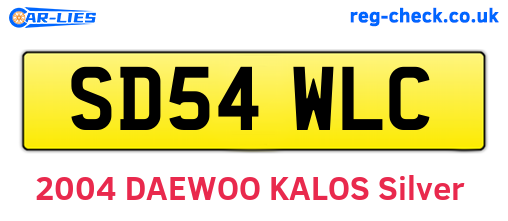 SD54WLC are the vehicle registration plates.