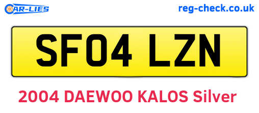 SF04LZN are the vehicle registration plates.