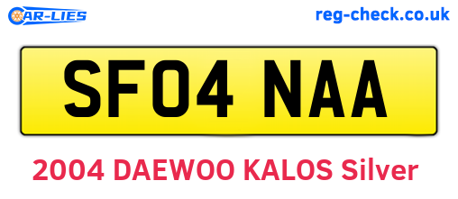 SF04NAA are the vehicle registration plates.
