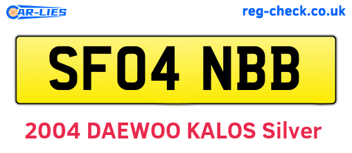 SF04NBB are the vehicle registration plates.