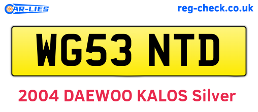 WG53NTD are the vehicle registration plates.