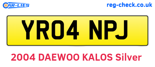 YR04NPJ are the vehicle registration plates.
