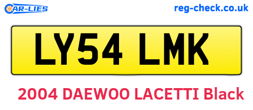 LY54LMK are the vehicle registration plates.