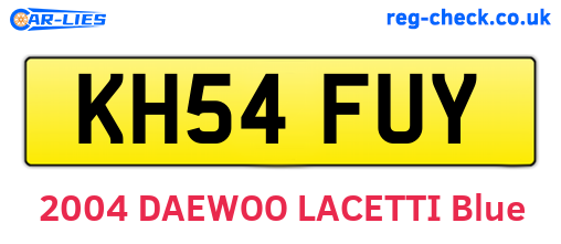 KH54FUY are the vehicle registration plates.