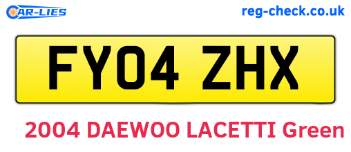 FY04ZHX are the vehicle registration plates.