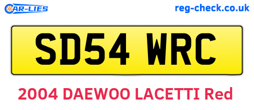SD54WRC are the vehicle registration plates.