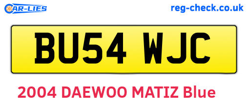 BU54WJC are the vehicle registration plates.