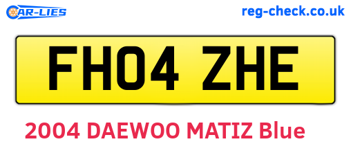 FH04ZHE are the vehicle registration plates.